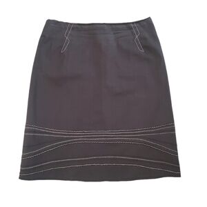 Helmut‎ Lang Women's Black Contrast Stitch Cotton Mini Skirt Medium